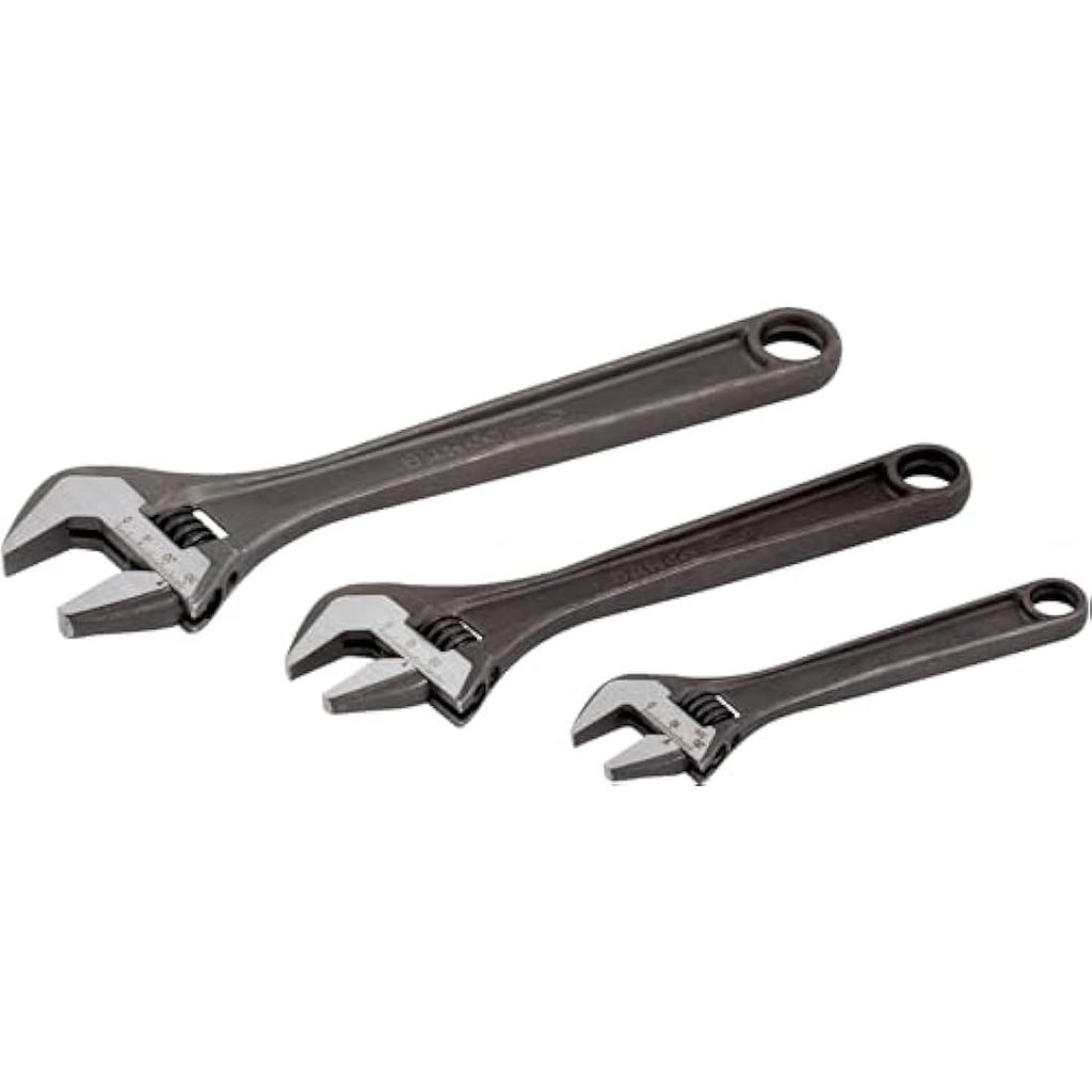 Bahco 3-Piece Adjustable Wrench Set (8070/8071/8072) – Ergonomic Grey
