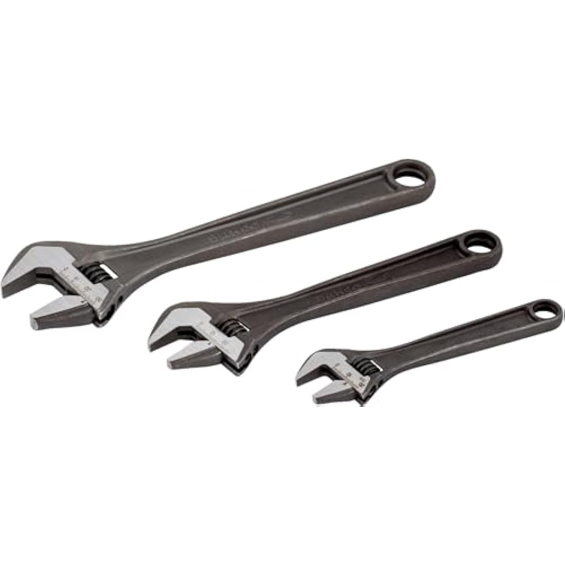 Bahco 3-Piece Adjustable Wrench Set (8070/8071/8072) – Ergonomic Grey