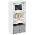Furinno Luder 3-Tier Open Shelf Bookcase | White Composite Wood Storage