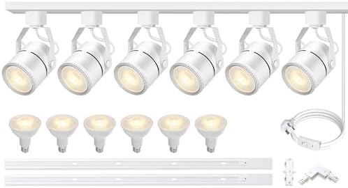 Bravsekai LED Track Lighting Kit | 6-Light H-Type 20W 3000K Warm White