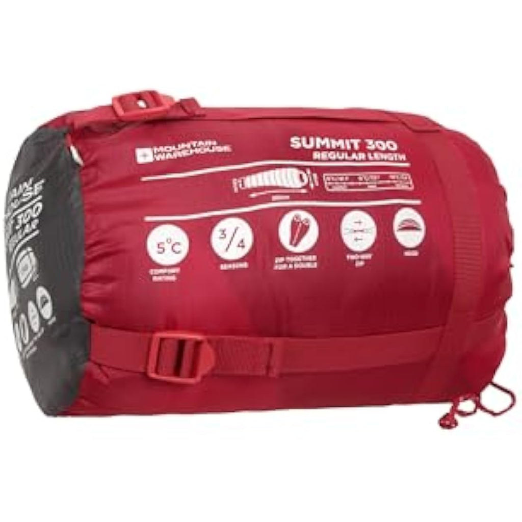 Mountain Warehouse Summit 300 Mummy Sleeping Bag – 3/4 Season Insulated