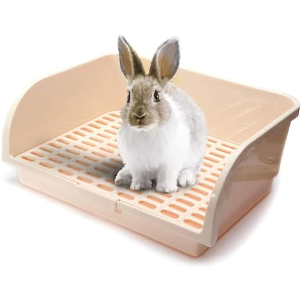Oncpcare Large Rabbit Litter Box | Bunny & Guinea Pig Potty Tray - Beige