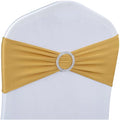 Babenest Gold Spandex Chair Sashes | Stretch Wedding Bands - 100 Pack