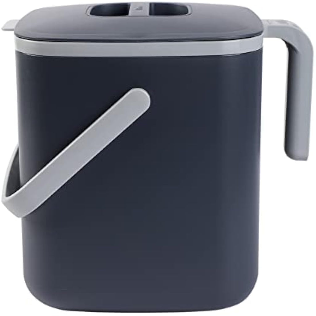 BLUE GINKGO 5L Kitchen Compost Bin – Odor-Tight Countertop Pail, Grey
