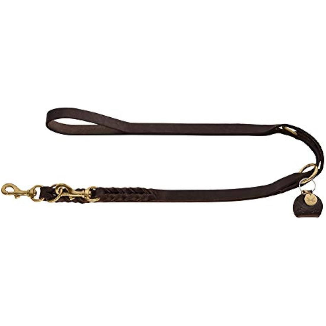 HUNTER Sansibar Braided Leather Dog Lead – 3-Way Adjustable Dark Brown