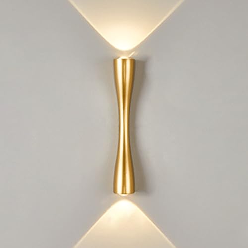 KRUIHAN Modern Gold LED Up and Down Wall Sconce | 35cm Metal Wall Lamp