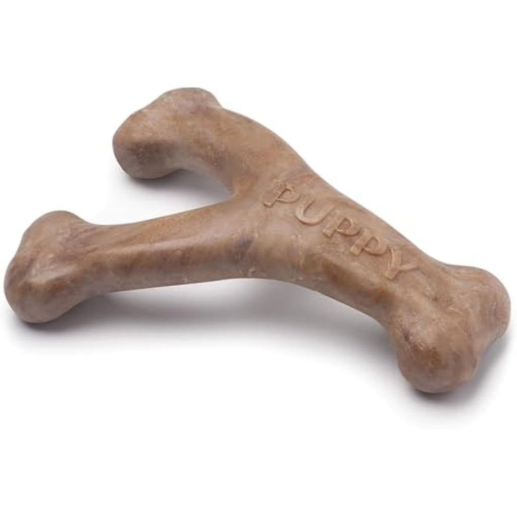 Benebone Puppy Wishbone Dog Chew Toy – Real Bacon Flavor Teething Toy