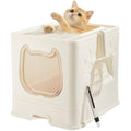 Pawsayes Cat Litter Box – Foldable Top Entry Tray with Drawer and Scoop