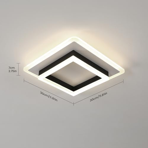 DELIPOP Modern Square LED Ceiling Light – 30W Acrylic Lamp, 4500K