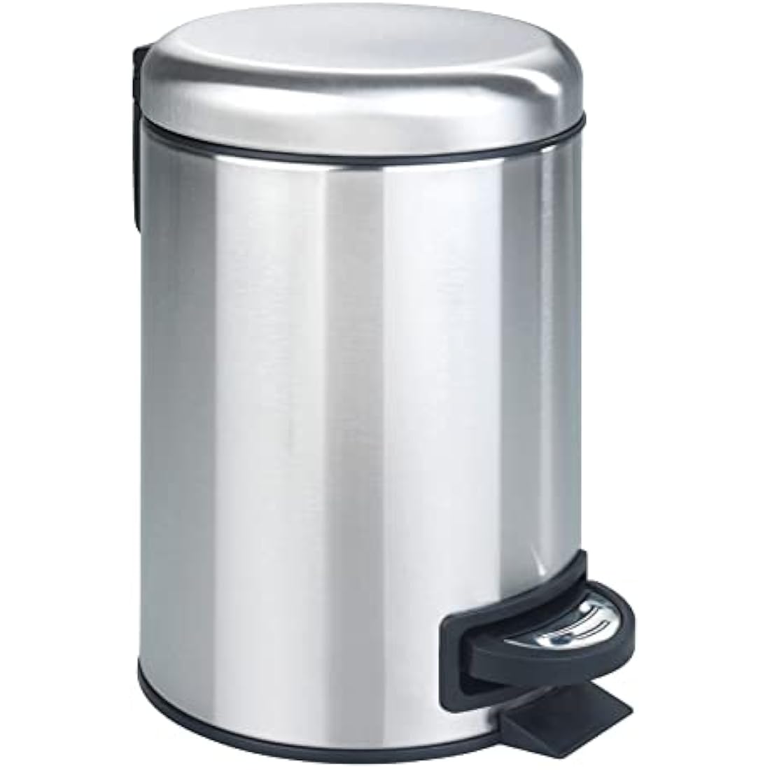 WENKO Leman Cosmetic Pedal Bin – 3L Matt Stainless Steel Waste Bin