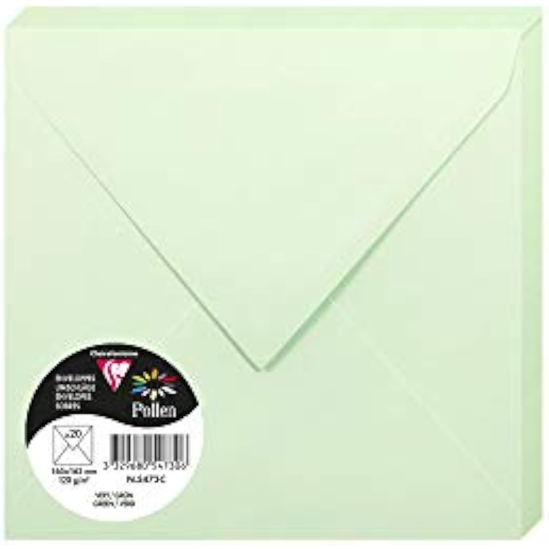 Clairefontaine Pollen Green Envelopes – 165x165mm 120gsm (Pack of 20)