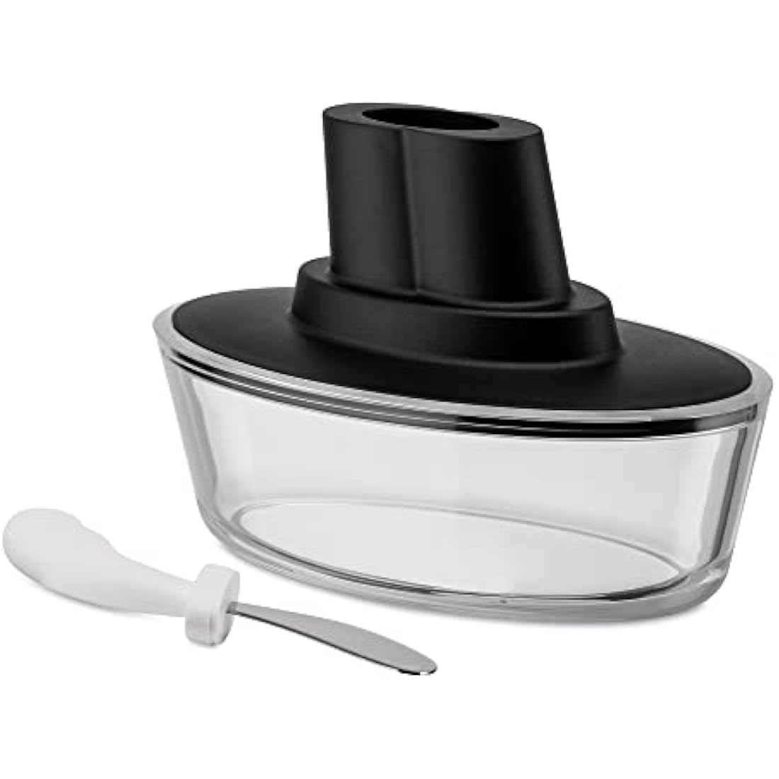 Alessi Ship Shape Butter Container with Spatula – Black Stainless Steel