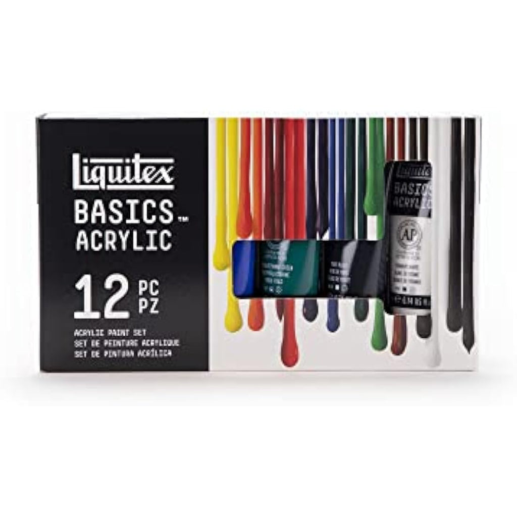 Liquitex Basics Acrylic Paint Set – 12 x 22ml Tubes Artist Colours