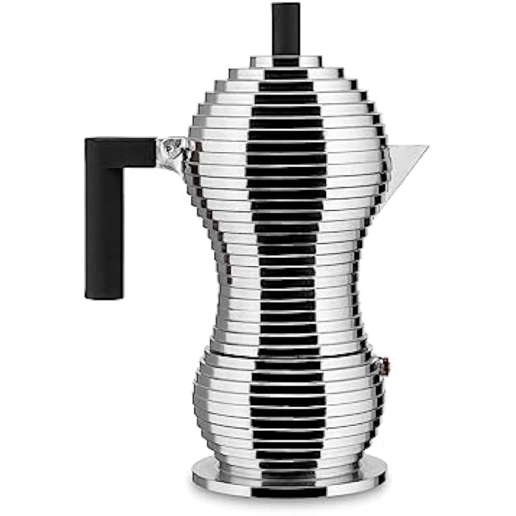 Alessi MDL02/6 B Espresso Coffee Maker | 6-Cup Aluminium - Black