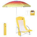 Nice C High Back Beach Chair with UPF 50 Umbrella and Cooler Bag – Yellow