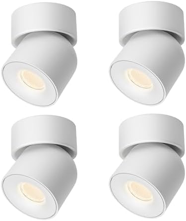 Aisilan 4-Pack Dimmable LED Spotlights | 9W 3000K Matte White Adjustable
