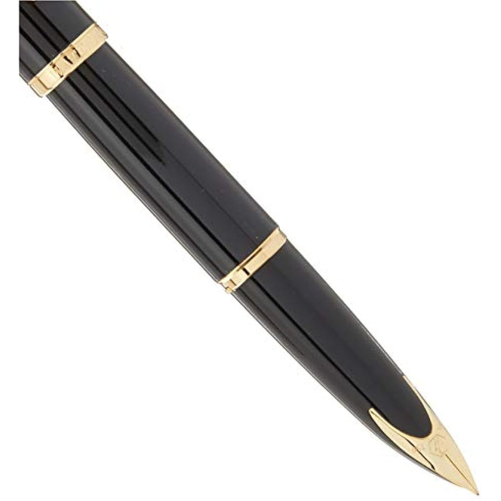 Waterman Carène Fountain Pen – Black Sea with 23k Gold Trim, Fine Nib