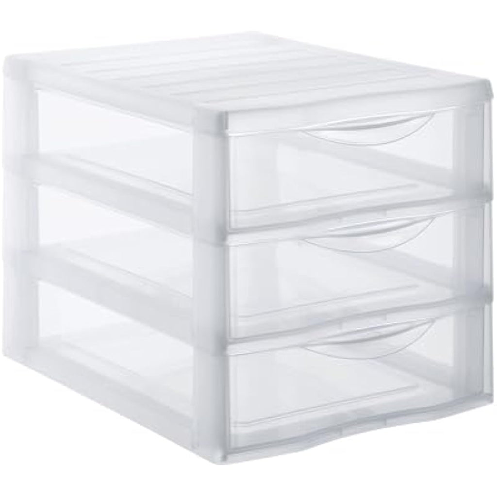 Rotho Orgamix A4 Drawer Box – 3 Transparent Storage Drawers