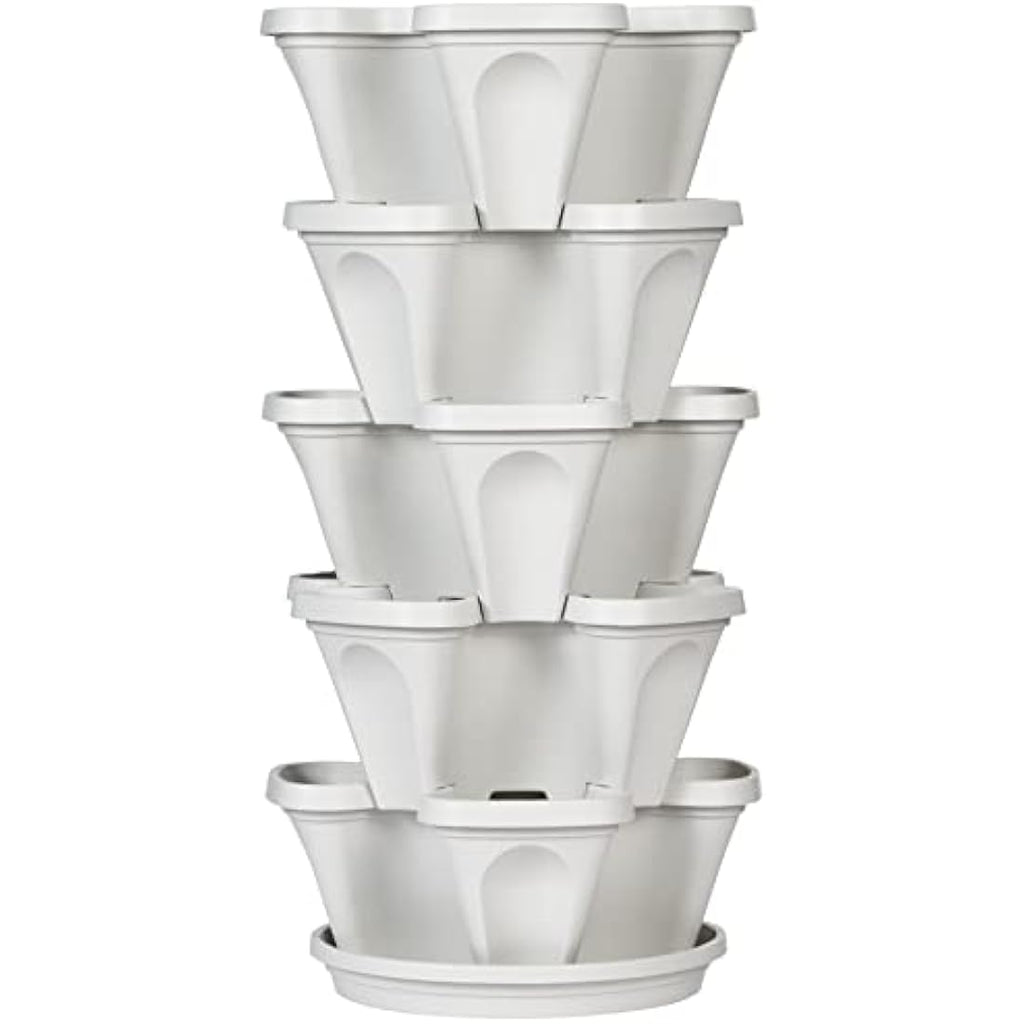Mr. Stacky 5-Tier Vertical Garden Planter – Stackable Herb & Strawberry Tower
