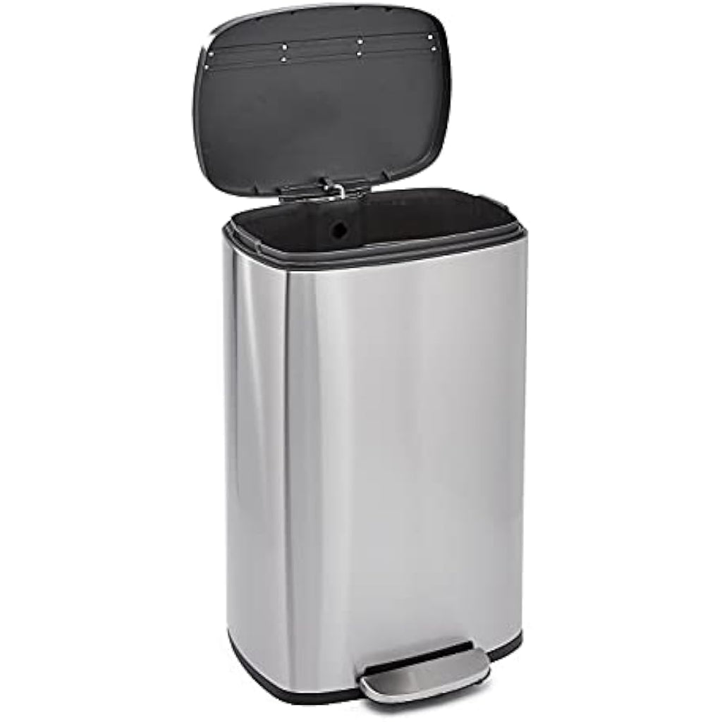 Amazon Basics 50L Soft-Close Stainless Steel Rubbish Bin – Satin Nickel