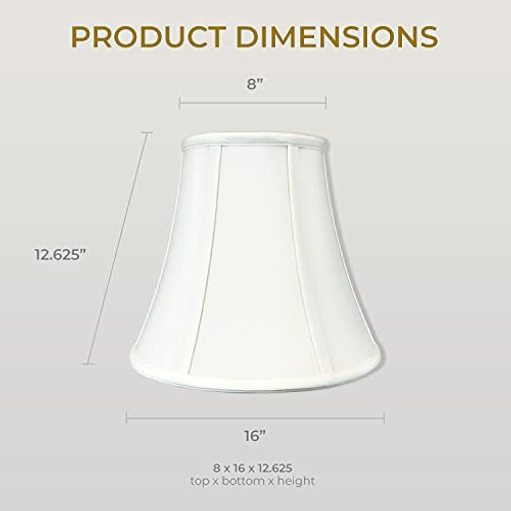 Royal Designs White Silk True Bell Lamp Shade - 8 x 16 x 12.625