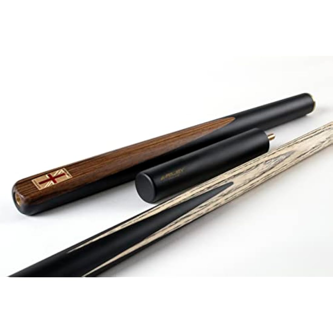 Riley England 3/4 Snooker Cue | Hand Spliced Ebony & Ash with Hard Case