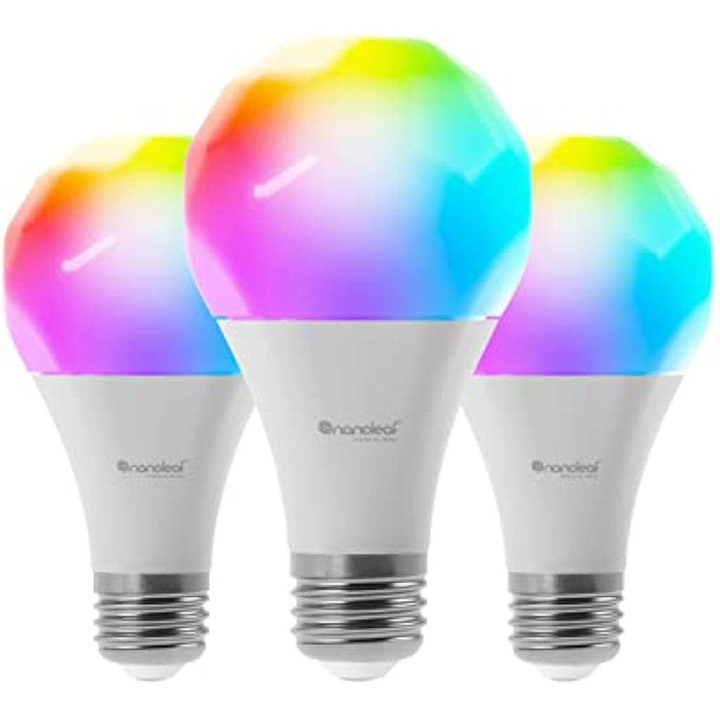 Nanoleaf Essentials A19 Smart LED Bulb - Color Changing Thread (3-Pack)