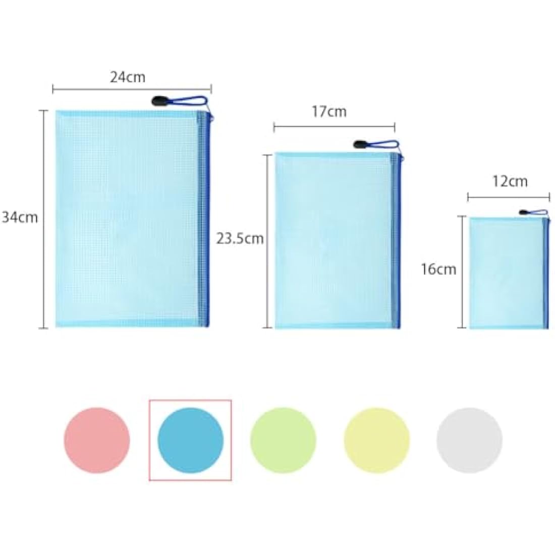 Vicloon 15Pcs Mesh Document Wallets – A4 A5 A6 Waterproof Zipper Bags