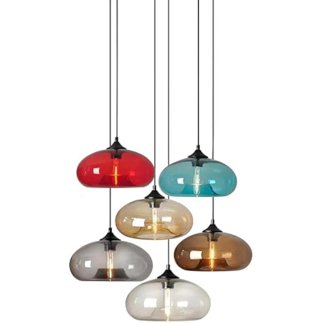 Jolof Store Industrial Glass Pendant Light – Turquoise Vintage E27 Lamp