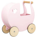Moover Classic Wooden Doll's Pram – Pink Birch Plywood Push Along Toy