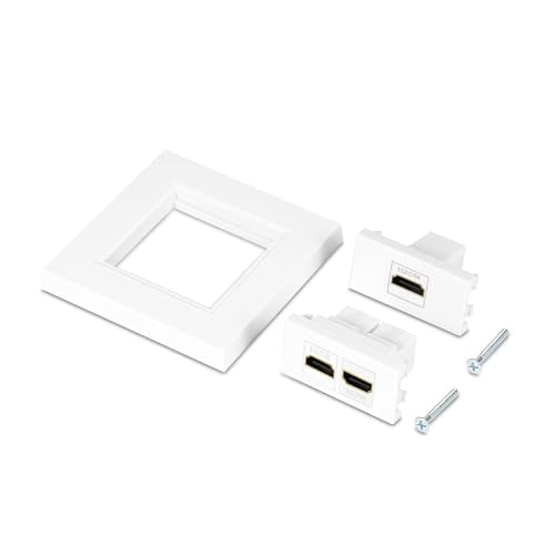 HDMI Wall Plate - 3 Port White Faceplate 4K 60Hz HDR