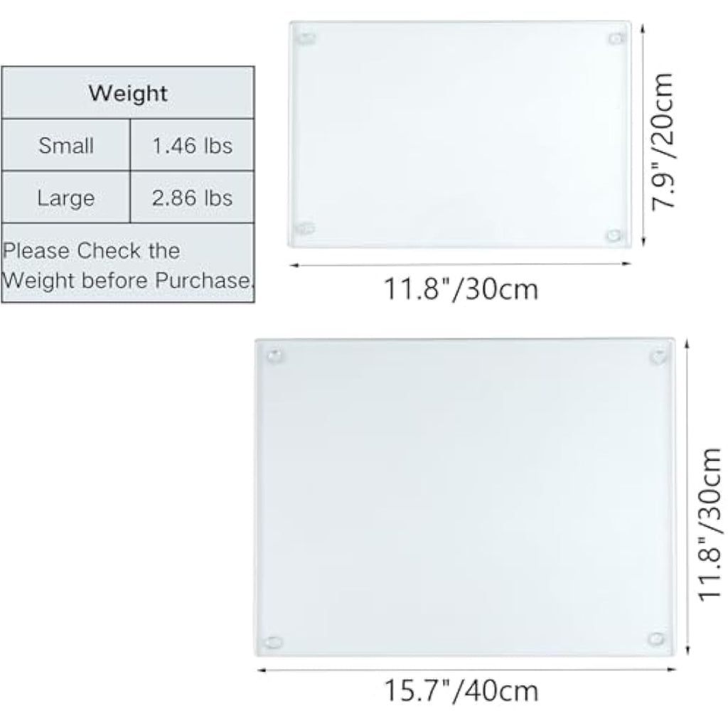 Hacaroa 4 Pack Tempered Glass Cutting Board – Non-Slip Clear Chopping Board