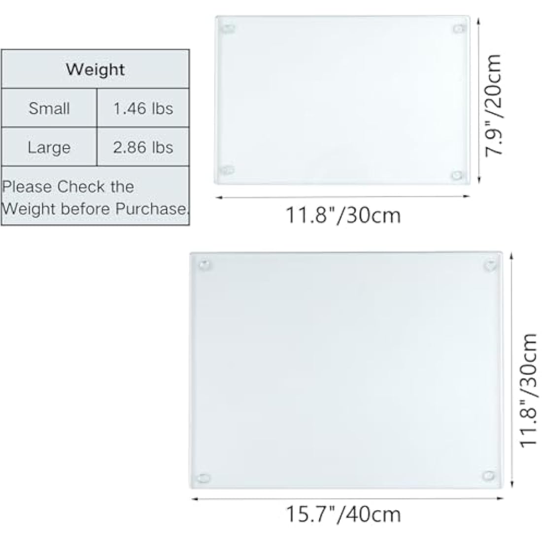 Hacaroa 4 Pack Tempered Glass Cutting Board – Non-Slip Clear Chopping Board