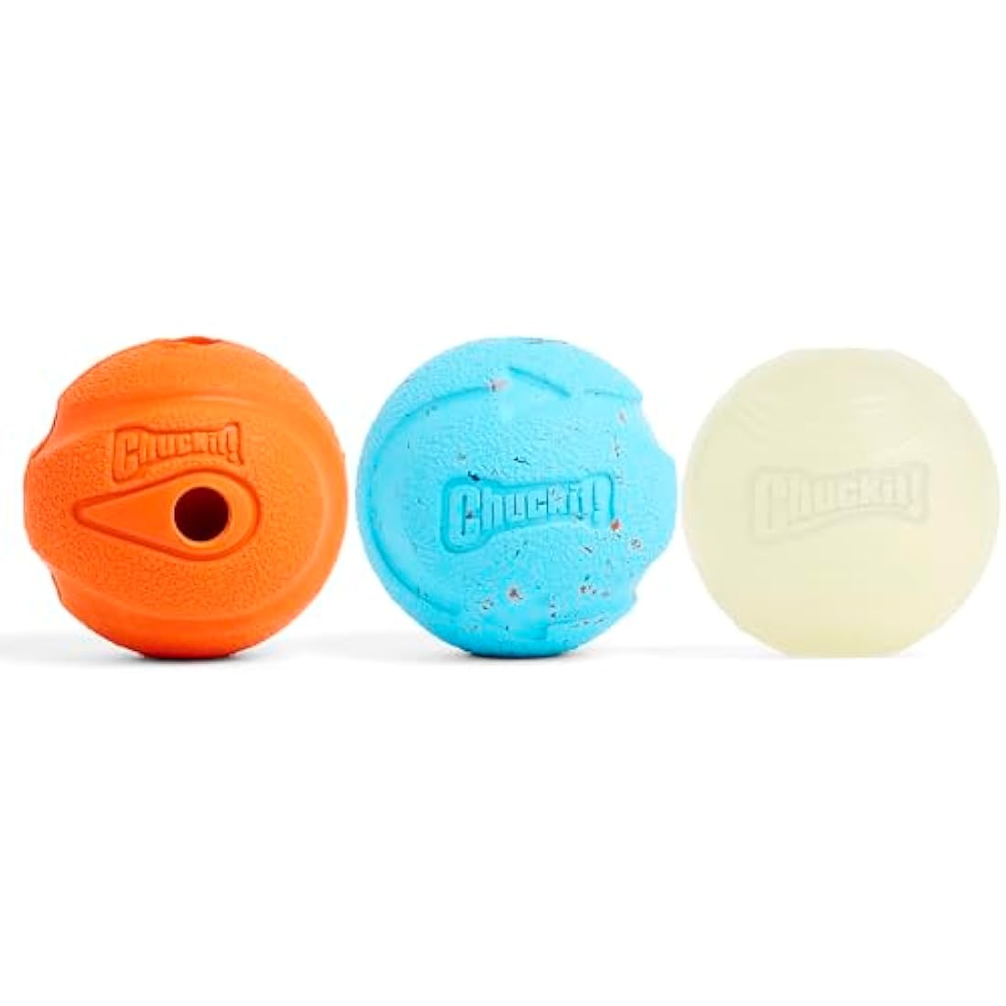 ChuckIt! Fetch Medley Dog Balls – Durable Rubber 3-Pack, Medium