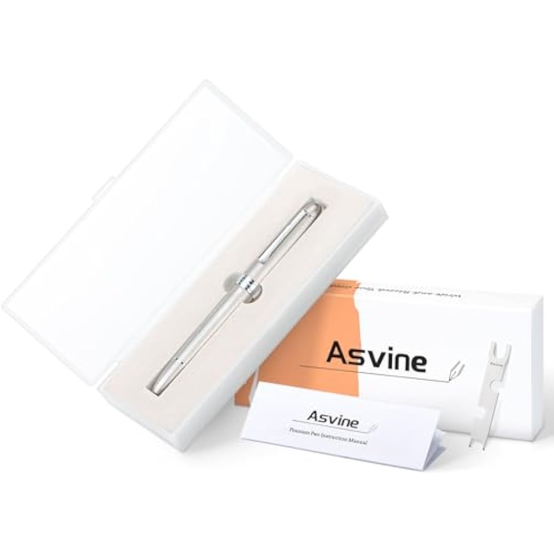 Asvine J16 Brushed Titanium Fountain Pen | Fine JoWo Nib Piston Filler