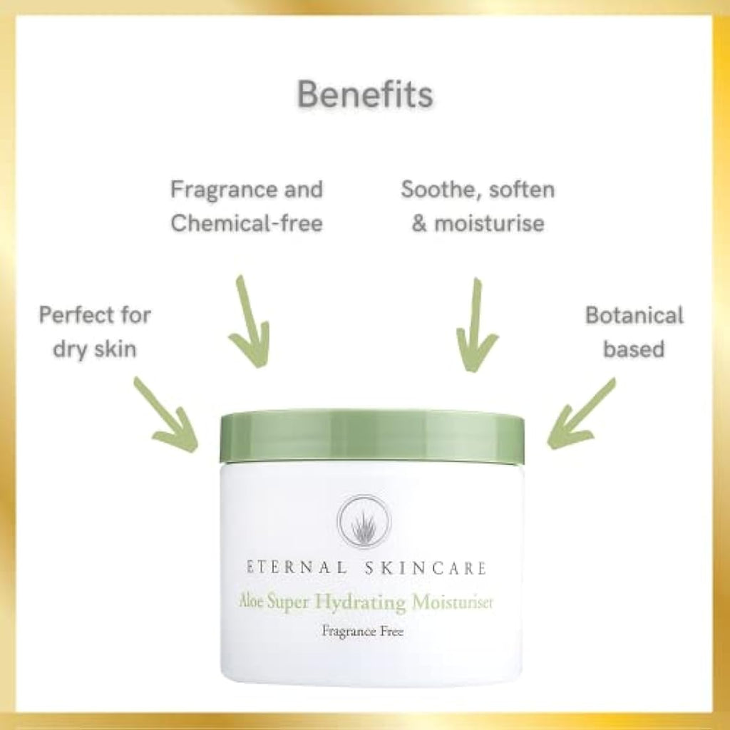 Eternal Skincare Aloe Vera Moisturiser | Fragrance Free Face & Body Cream