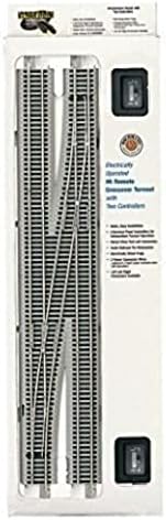 Bachmann HO Scale E-Z Track #6 Remote Crossover Turnout Right – Nickel Silver