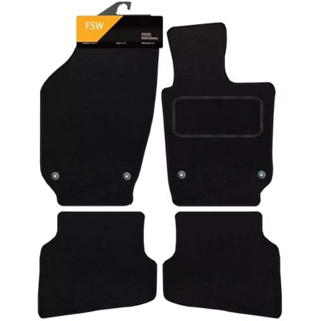 FSW Tailored Car Floor Mats for Volkswagen Polo 2009-2018 | Black Carpet