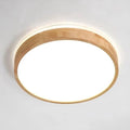 YYUTLUO Wood LED Ceiling Light – 360° Glow Round Oak Flush Mount 4500K