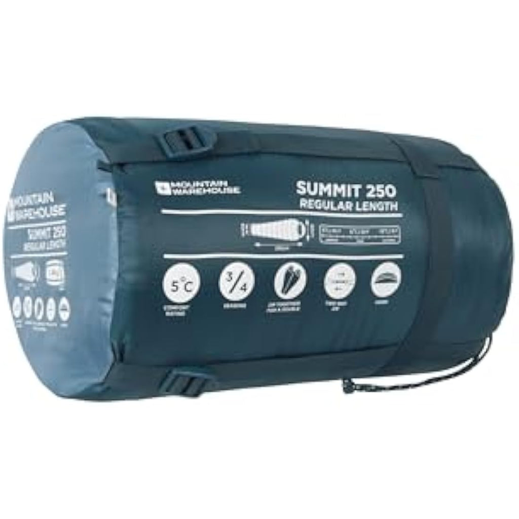 Mountain Warehouse Summit 250 Mummy Sleeping Bag – 3/4 Season Insulated