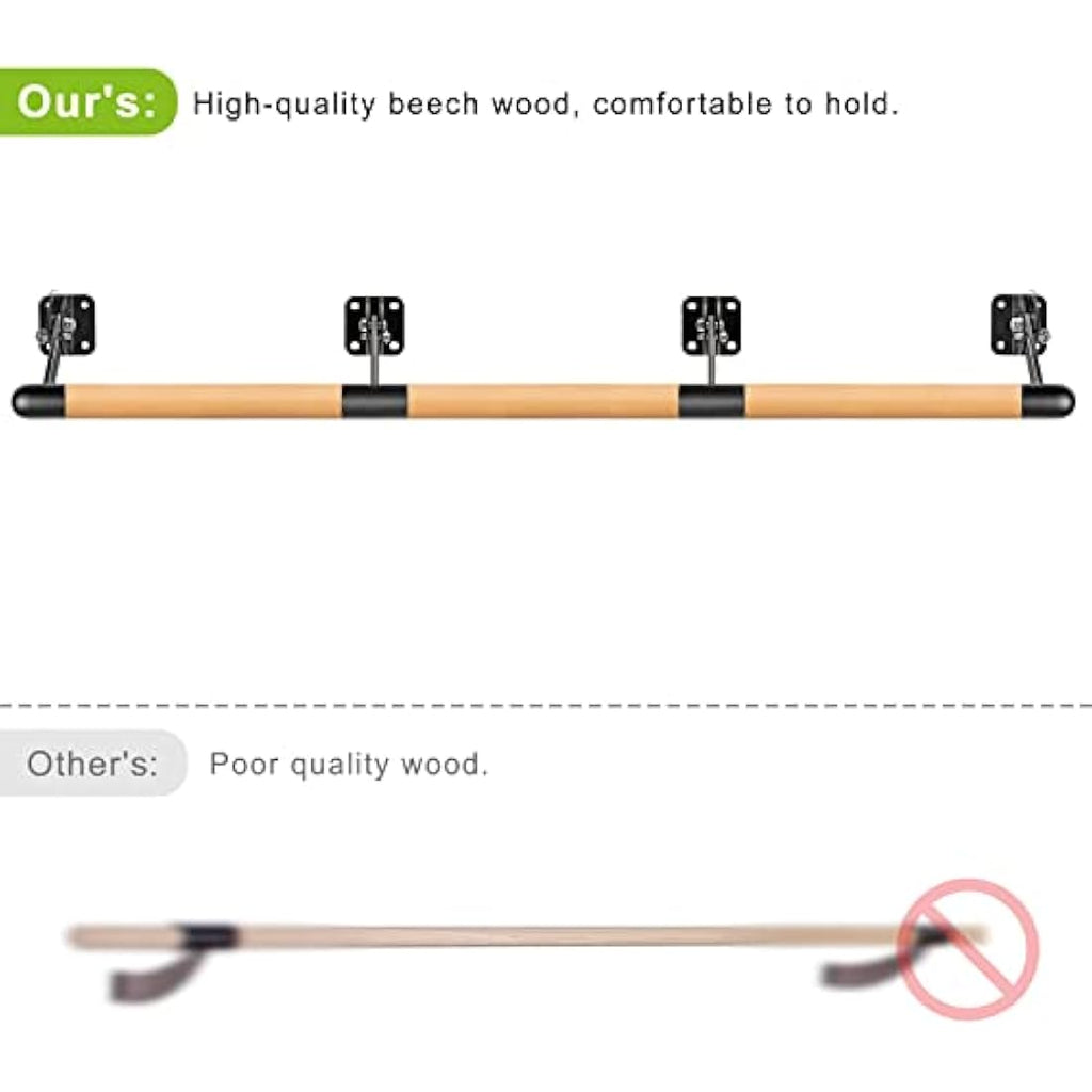 Wall Mounted Wooden Ballet Barre – Adjustable Dance Bar
