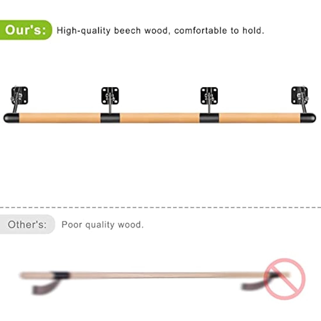 Wall Mounted Wooden Ballet Barre – Adjustable Dance Bar