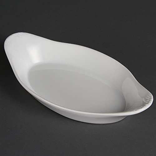 Olympia Whiteware Oval Eared Porcelain Serving Dishes - White - 6 Pack