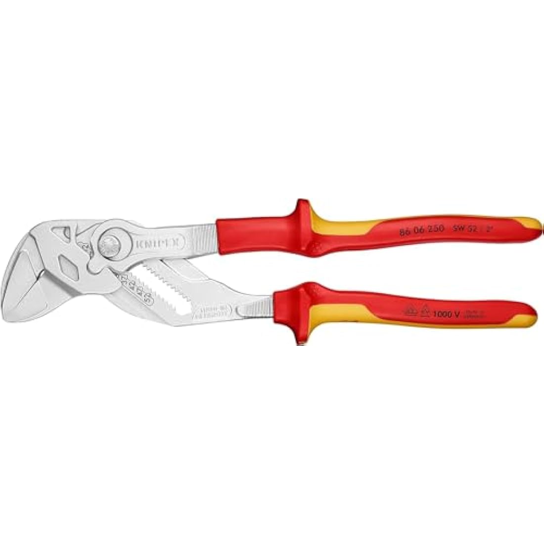 Knipex Pliers Wrench | 250mm VDE Insulated Chrome-Plated Tool