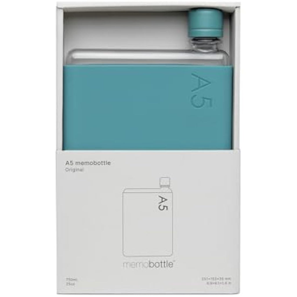 memobottle A5 Slim Water Bottle - 750ml Tritan with Sea Mist Sleeve