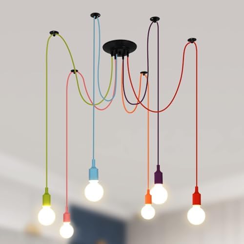 Jolof Store Industrial Spider Pendant Light – 6-Head DIY Vintage Chandelier