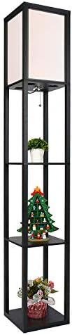 Modern Shelf Floor Lamp – 3-Tier Wooden Standing Light