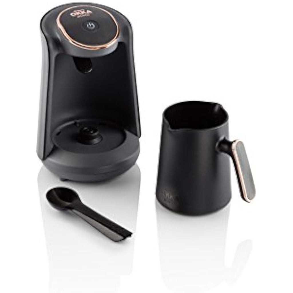 Arzum OK004 Turkish Coffee Machine – 4 Cup Automatic Brewer, Black/Copper