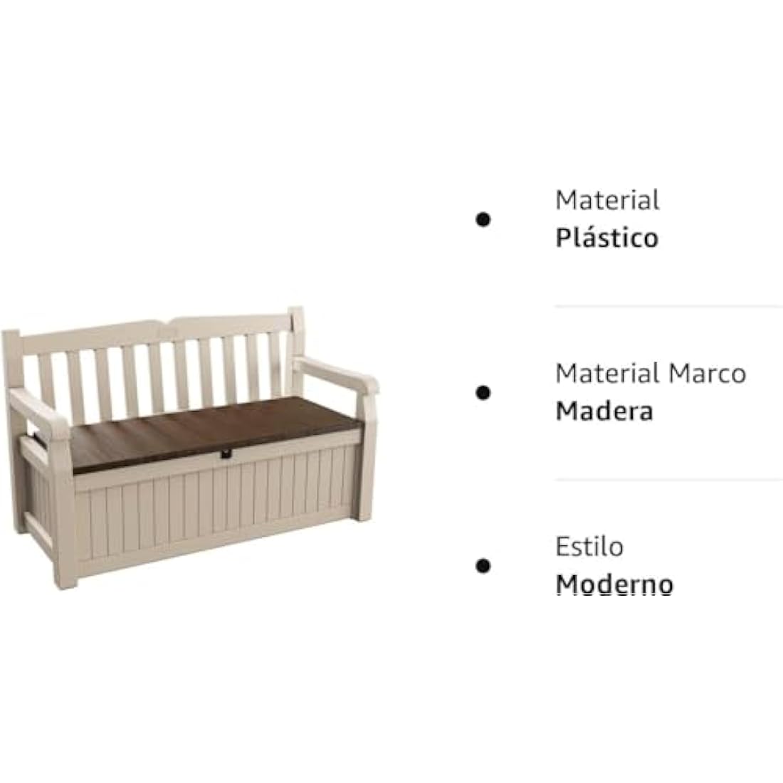 Keter Eden 265L Outdoor Garden Storage Bench – Weatherproof Resin