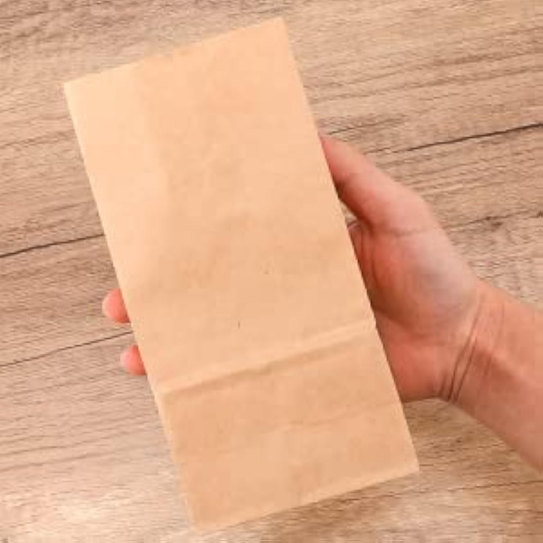 G2PLUS 100 Pcs Brown Kraft Paper Bags with Stickers - 9x6x18 CM
